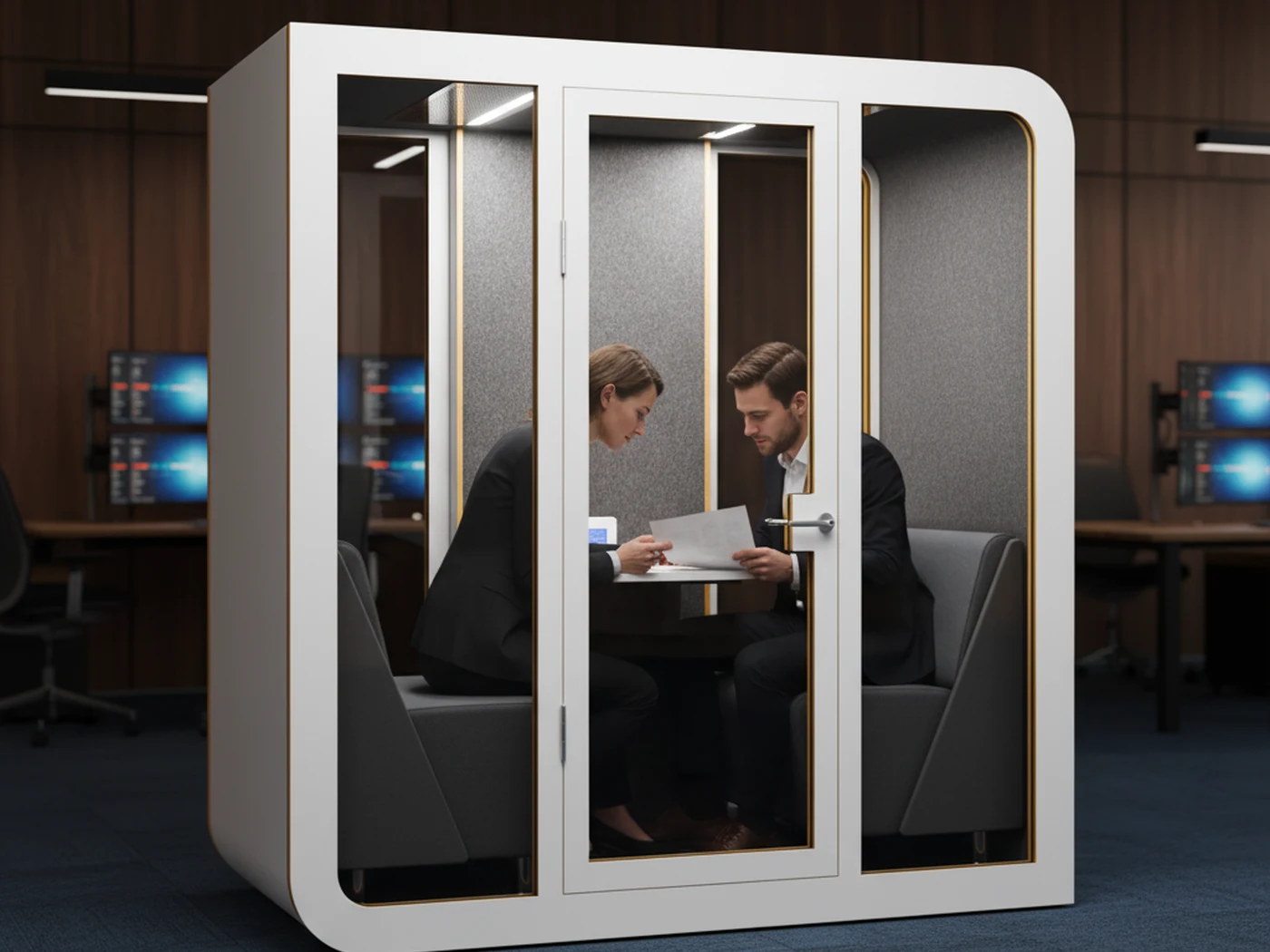 Duet Besprechungsbox in einem Finanzdienstleister-Büro
